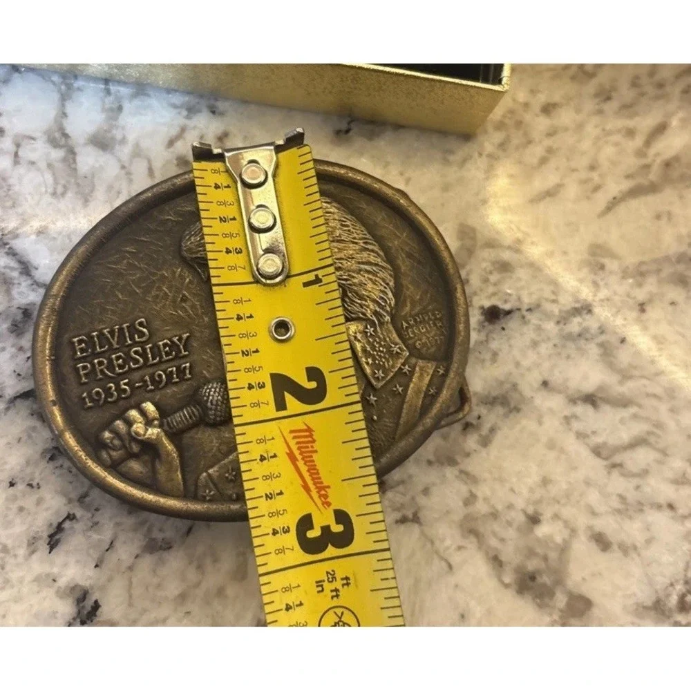 Elvis Presley Belt Buckle First Edition Memorial Commemorative Vintage 1935-1977